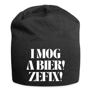 I mog a Bier! Zefix! - Jersey-Beanie - Schwarz - Vorne