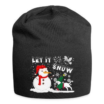 Schneemann lass es schneien - Jersey-Beanie - Schwarz - Vorne