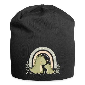 Cute dinosaur family motif - Jersey Beanie - black - Front