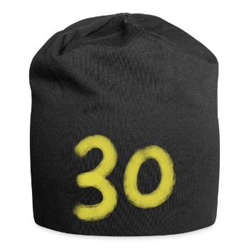 Nombre de pinceaux jaunes 30 sur le noir - Bonnet en jersey - noir - Devant