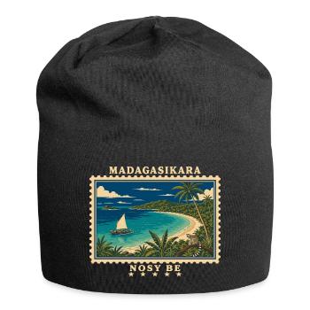 Madagaskar Nosy Be Vintage Reisemarke - Jersey-Beanie - Schwarz - Vorne