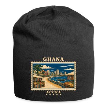 Ghana Accra Vintage Travel Brand - Jersey Beanie - black - Front