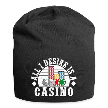 Joueur de casino : tout ce que je désire, c’est un jeu d’argent - Bonnet en jersey - noir - Devant