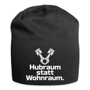 Hubraum statt Wohnraum Spruch T-Shirt Schrauber - Jersey-Beanie - Schwarz - Vorne