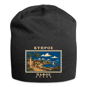Zypern Paphos Vintage Reisemarke - Jersey-Beanie - Schwarz - Vorne
