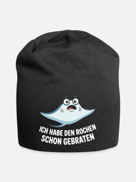 Rochen Schon Gebraten Stachelrochen Manta Rochen - Jersey-Beanie - Schwarz