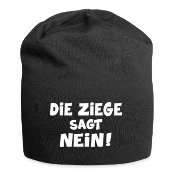 ziegenbock crazy bio ziege "sagt nein" - Jersey-Beanie - Schwarz - Vorne
