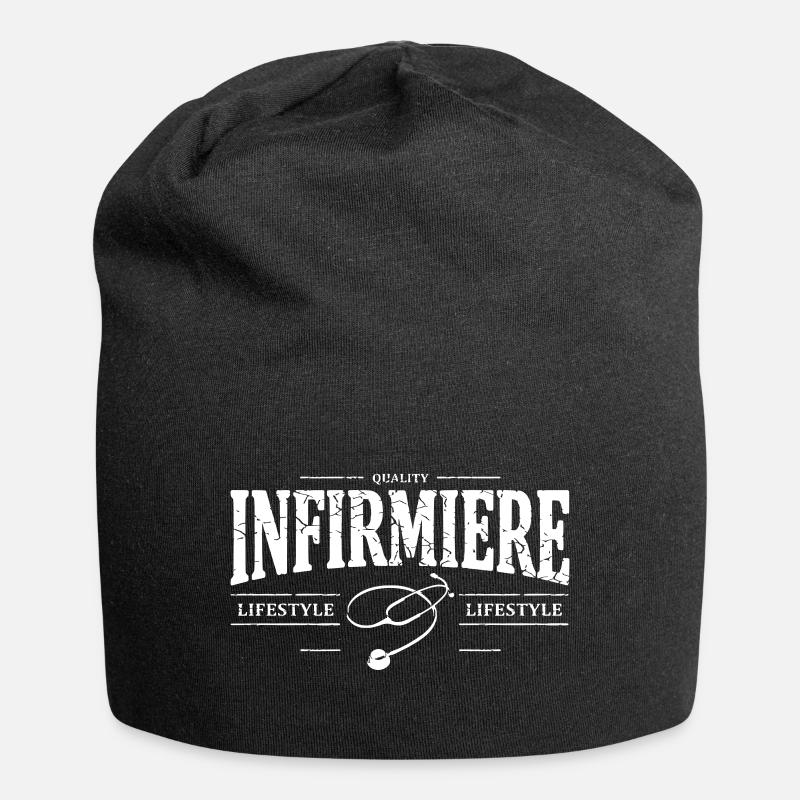 Krankenschwester - Jersey-Beanie - Schwarz