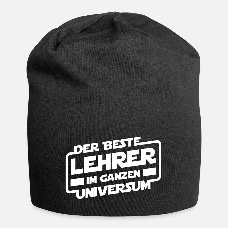 Bester Lehrer im Universum - Jersey-Beanie - Schwarz