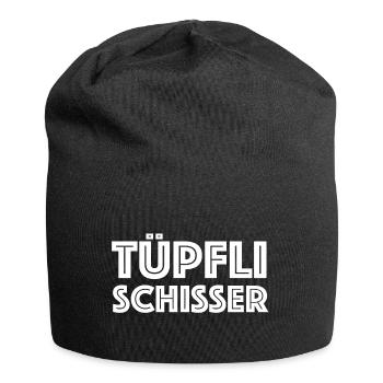 Tüpfli schisser | pingelig, Schweiz, Dialekt - Jersey-Beanie - Schwarz - Vorne