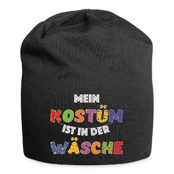 Fasching Karneval Shirt Kostüm Wäsche lustig - Jersey-Beanie - Schwarz - Vorne