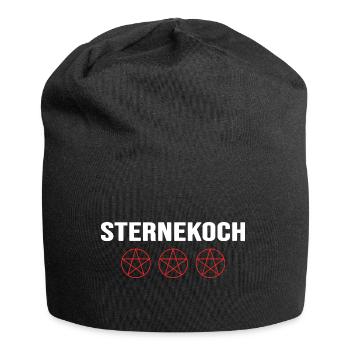 Hobbykoch Sternekoch Pentagram Kochbuch Küchenchef - Jersey-Beanie - Schwarz - Vorne