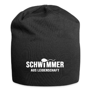Schwimmer Schwimmtalent schwimmt aus Leidenschaft - Jersey-Beanie - Schwarz - Vorne