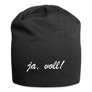 Ja voll | Schweiz, Schweizerdeutsch, Dialekt - Jersey-Beanie - Schwarz - Vorne