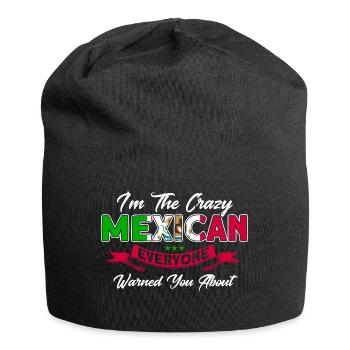 Mexikanische Flagge Mexikanische Wurzeln Geschenk - Jersey-Beanie - Schwarz - Vorne