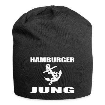 Hamburg - Jersey-Beanie - Schwarz - Vorne