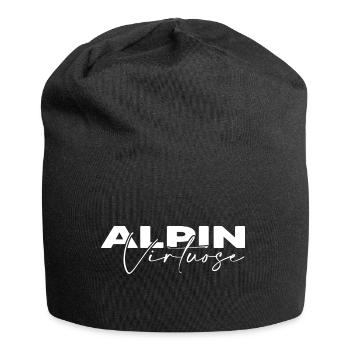 Skieur alpin Snowboarder d’hiver poudreuse - Bonnet en jersey - noir - Devant