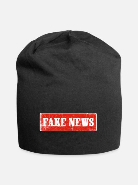 fake news Statement für echte influencer - Jersey-Beanie - Schwarz