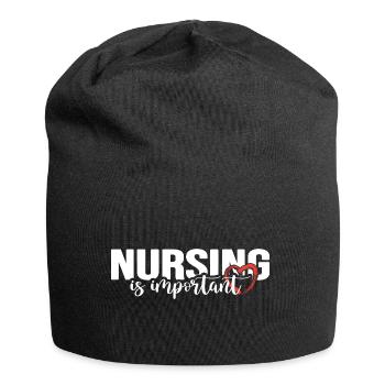 Krankenschwester Intensiv-Pflege Nurse Pflegepool - Jersey-Beanie - Schwarz - Vorne