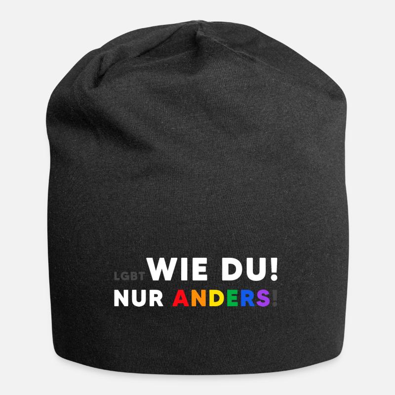 LGBT Regenbogen Mensch LGBTQ+ - Jersey-Beanie - Schwarz
