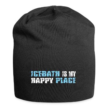 eisbader winterschwimmer "icebath happy place" - Jersey-Beanie - Schwarz - Vorne