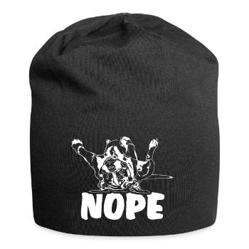 BOXER Nope Dog Saying Dogs Saying Dog Sports - Jersey Beanie - black - Front