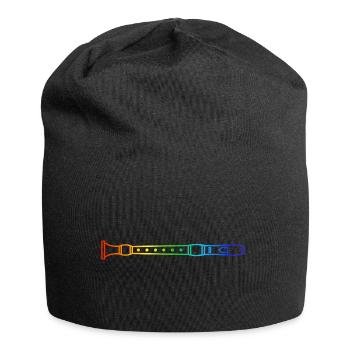 Flute, Flute, Orchestra, Rainbow Music - Jersey Beanie - black - Front