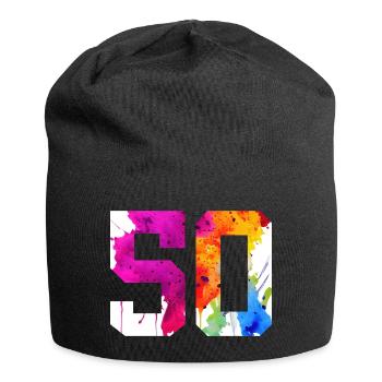 NUMÉRO 50 ANS 50E ANNIVERSAIRE - Bonnet en jersey - noir - Devant