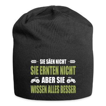 Sie Säen Nicht Sie Ernten Nicht Landwirt Demo - Jersey-Beanie - Schwarz - Vorne