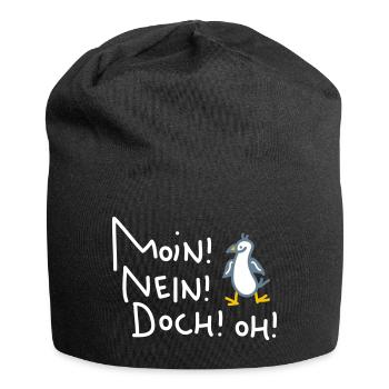 Lustige Moin Möwe - Jersey-Beanie - Schwarz - Vorne
