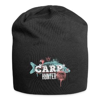carpe carpe chasseur pêche pêcheur poisson graffiti - Bonnet en jersey - noir - Devant