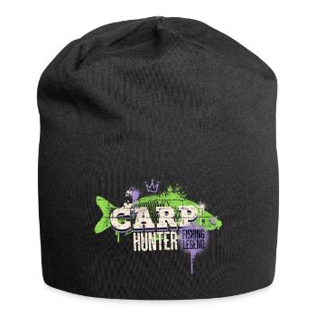 carpe carpe chasseur pêche pêcheur poisson graffiti - Bonnet en jersey - noir - Devant