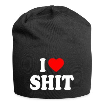 I love shit - Bonnet en jersey - noir - Devant
