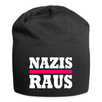 Nazis raus - Jersey-Beanie - Schwarz - Vorne