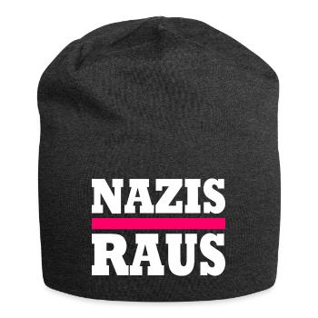 Nazis raus - Jersey-Beanie - Anthrazit - Vorne
