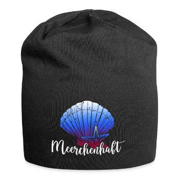 meer meerweh moin moin meerjungfrau küstenkind - Jersey-Beanie - Schwarz - Vorne
