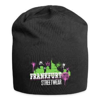 Francfort, Skyline, ville, Allemagne, Graffiti - Bonnet en jersey - noir - Devant