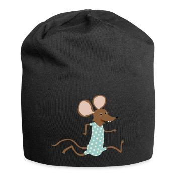 Maus geht baden - Jersey-Beanie - Schwarz - Vorne