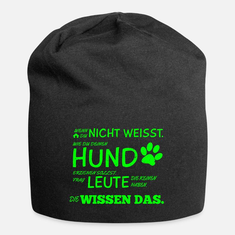 Hunde Tshirt Hundebesitzer Hundespruch Geschenk - Jersey-Beanie - Schwarz