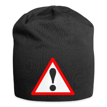 Warning sign / Exclamation mark / Warning / Attention - Jersey Beanie - black - Front