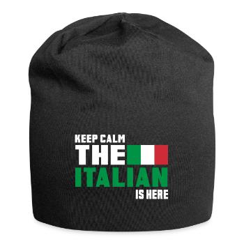 Keep Calm the Italian is here / Italien / Geschenk - Jersey-Beanie - Schwarz - Vorne