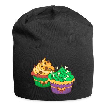 Halloween Cupcake Muffin Kuchen Backen Süßigkeiten - Jersey-Beanie - Schwarz - Vorne