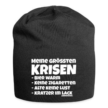 kein Bier Keine Zigaretten Krise Zustand - Jersey-Beanie - Schwarz - Vorne