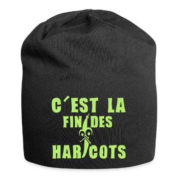 fin haricots expression humour - Bonnet en jersey - noir - Devant