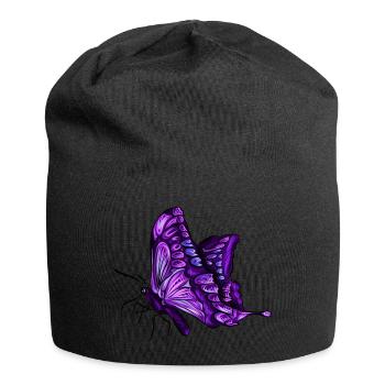 Schmetterling Falter Violett Lila Geschenk - Jersey-Beanie - Schwarz - Vorne