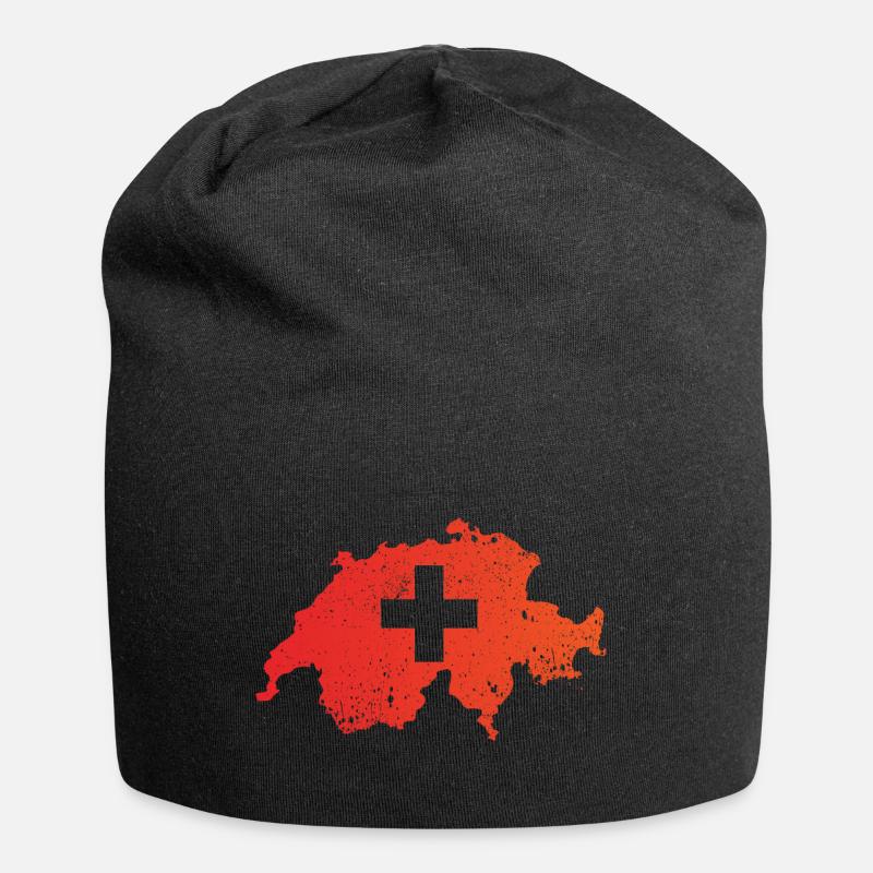 Erster August - Jersey-Beanie - Schwarz