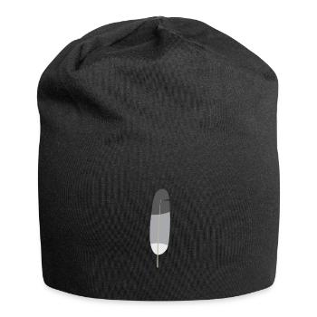 Taubenfeder - Jersey-Beanie - Schwarz - Vorne