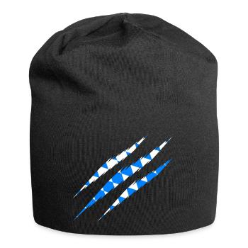Bayern Flagge Kratzer Riss Spur Krallen München BY - Jersey-Beanie - Schwarz - Vorne