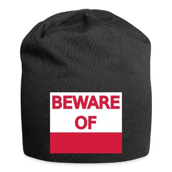 Warning Sign Attention Sign Beware of the template - Jersey Beanie - black - Front