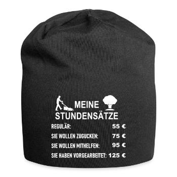Stundensätze Garten und Landschaftsbauer - Jersey-Beanie - Schwarz - Vorne